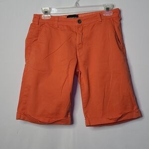 Fred Mello orange cuffed Bermuda shorts sz 24